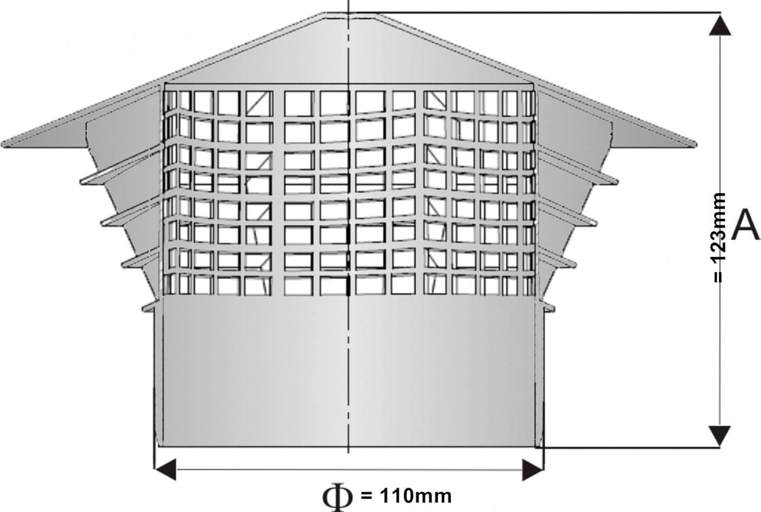 Univent DN 110 - Campana de ventilación para tejado (110 mm, montaje en tubería)