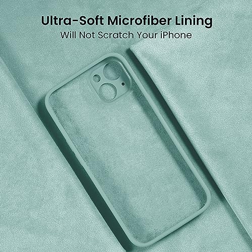 Image of FireNova Designed for iPhone 15 Case, Silicone Upgraded [Camera Protection] Phone Case, Soft Anti-Scratch Microfiber Lining Inside, 6.1 inch, Mint Green