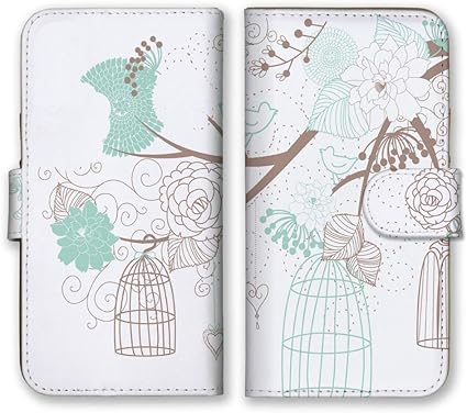 Amazon Co Jp Apple Iphone12 Mini 手帳型 スマホ ケース カバー 鳥籠 花 イラスト 水色 スマホケース スマホカバー アイフォン12ミニ アイホン12ミニ 家電 カメラ
