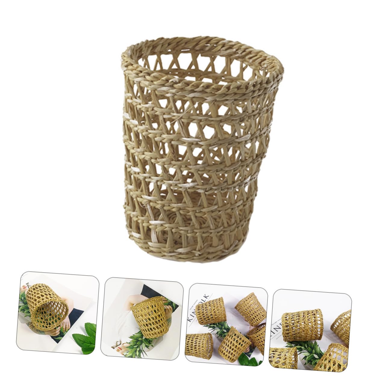 LABRIMP 6piezas Fundas para Tazas De Tejidas Mano Aislantes Térmicos De De para Bebidas Diseño Rústico y Natural