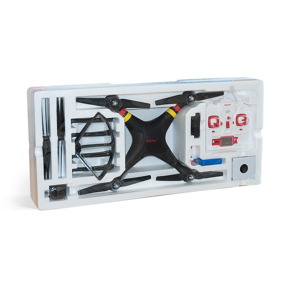 Syma X8C - Drone quadrirotore efaso con macchina fotografica 3 MP 2,4 GHz 4 canali con videocamera 5 MP HD grandangolare, modalità Headless, protezione rotore, illuminazione a LED, giroscopio a 6 assi e funzione Flip