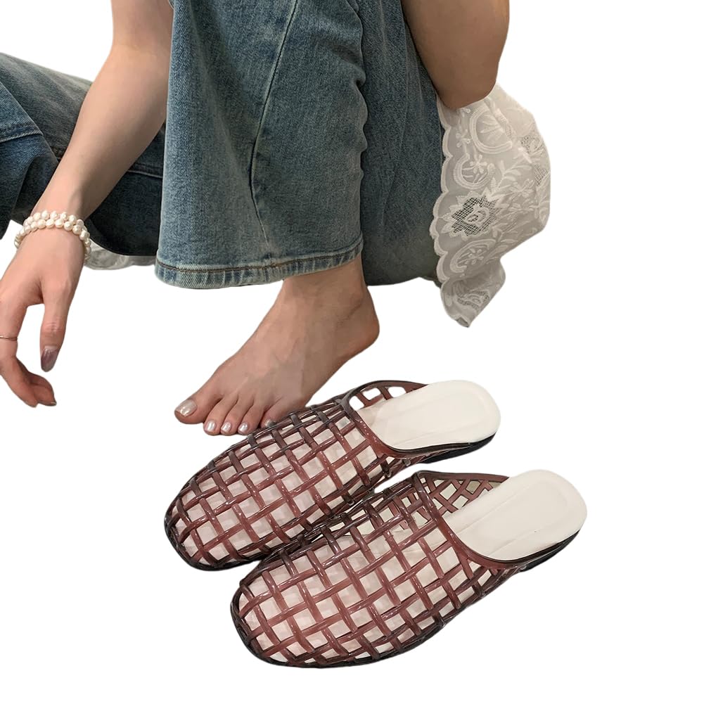 Jelly Ballerinas - Scarpe da balletto da donna, in rete, con punta chiusa, leggere, traspiranti, per viaggi all'aria aperta