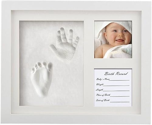 VolksRose bebé Handprint y huella Kit, los niños pequeños imagen marco de fotos, recién nacidos Niñas y Niños Único de mano y pie con espuma de