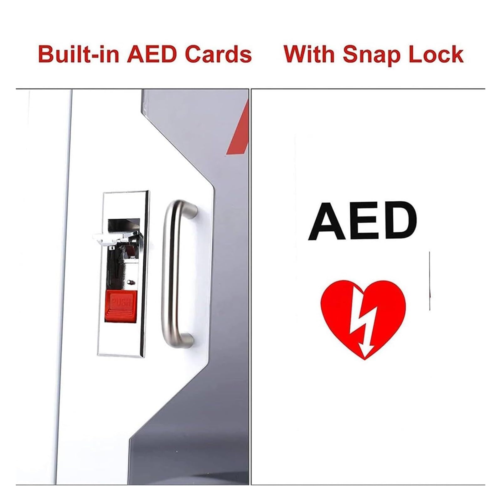 AED Wandschrank mit optisch-akustischem Alarmsystem - Robuste Stahlkonstruktion mit Sichtfenster für Haushalte, Büros & öffentliche Bereiche