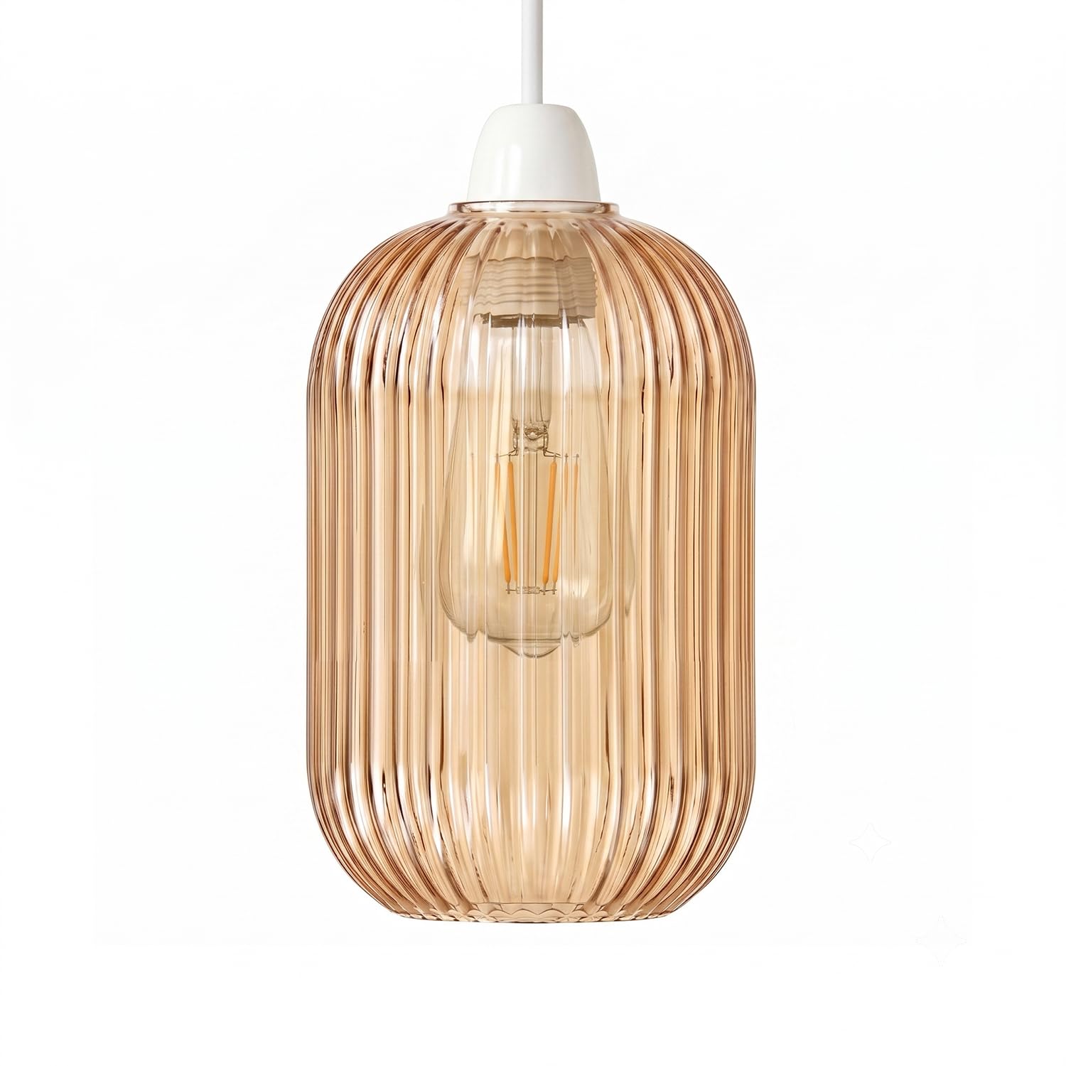 Amber Glass Lamp Shade Pendant Light Replacement Shade 20cm x 14cm