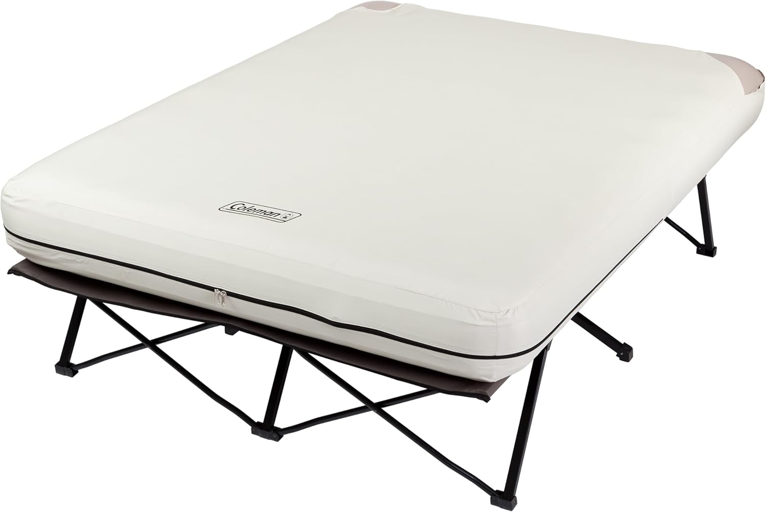 Coleman Queen-Size Airbed Cot Combination, Folding Air Mattress with Steel Frame & Side Table, Battery Pump Included, Great for Camping, Lounging, Elevated Sleeping, Guests, & More Coleman Queen-Size Airbed Cot Combination, Folding Air Mattress with Steel Frame & Side Table, Battery Pump Included, Great for Camping, Lounging, Elevated Sleeping, Guests, & More