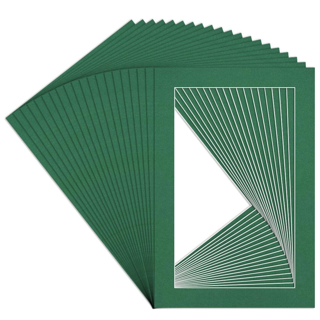 Procut Global 12x8" Emerald Picture Mounts to Fit 10x6" Aperture - Precision Cut Cardboard Photo Mount - Ideal for Frames, Prints, Artwork & Certificates - Sizes & Colours Available - 20 Pack โ image 1