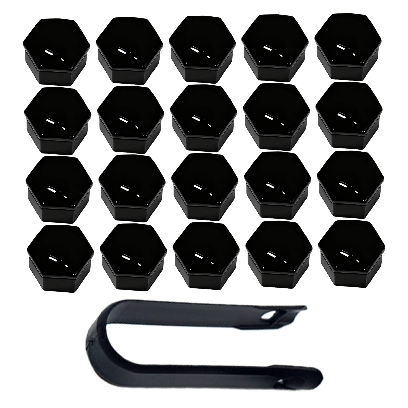 20 StüCk Radmutterkappen 19mm,Universal Radschraubenkappen FüR Auto,Kappen Radschrauben,Schraubenabdeckung Abdeckungen Radkappen,Radmuttern,Mit Entfernungswerkzeugsatz FüR Autos (Schwarz)