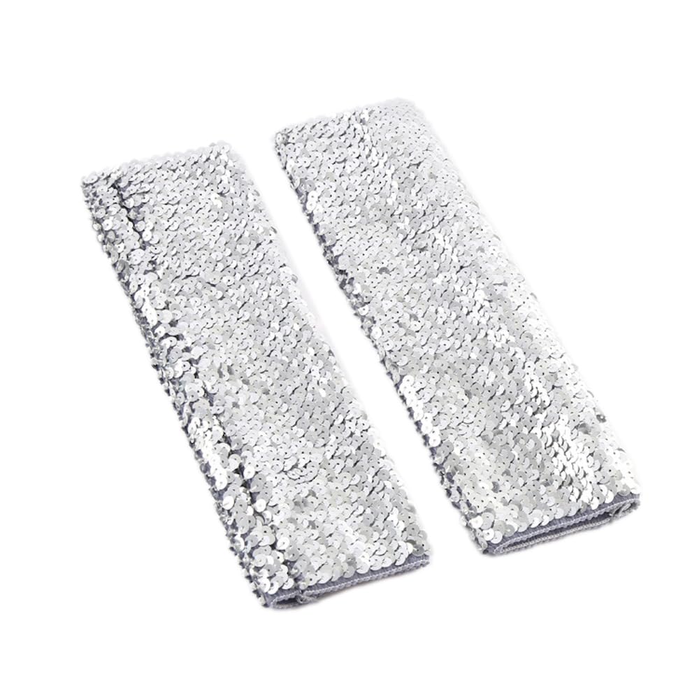 Vingerloze pailletten handschoenen, halve vingerhandschoenen met pailletten, arm warmers lange manchetten, voor maskeradefeesten, Halloween, cosplay, accessoires, operauitvoeringen, rood, 9 x 21 cm