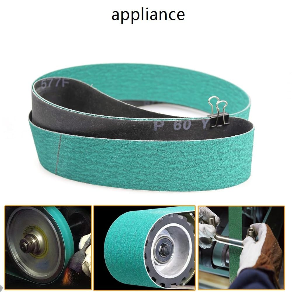 Bandas de lijado de óxido de zirconio for lijadora de banda - Grano P40 a P120, premium for acero inoxidable y afilado de herramientas (1 unidad)(40meshx2000MMx150MM)