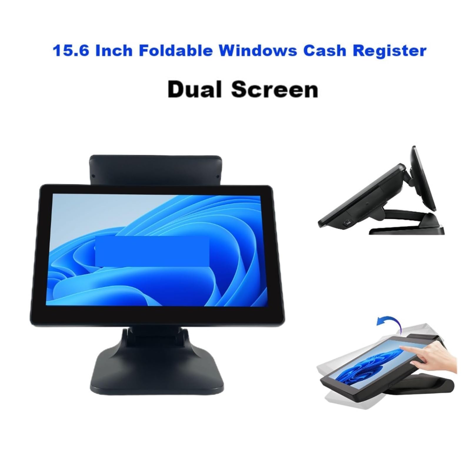 Registratore Di Cassa Pos Con Doppio Touch Screen 15,6 Pollici Con I5 Gen4 8g 128g, Sistema Pos Touchscreen Per Piccole Imprese, Commercio Al Dettaglio E Ristoranti, Display Clienti Led