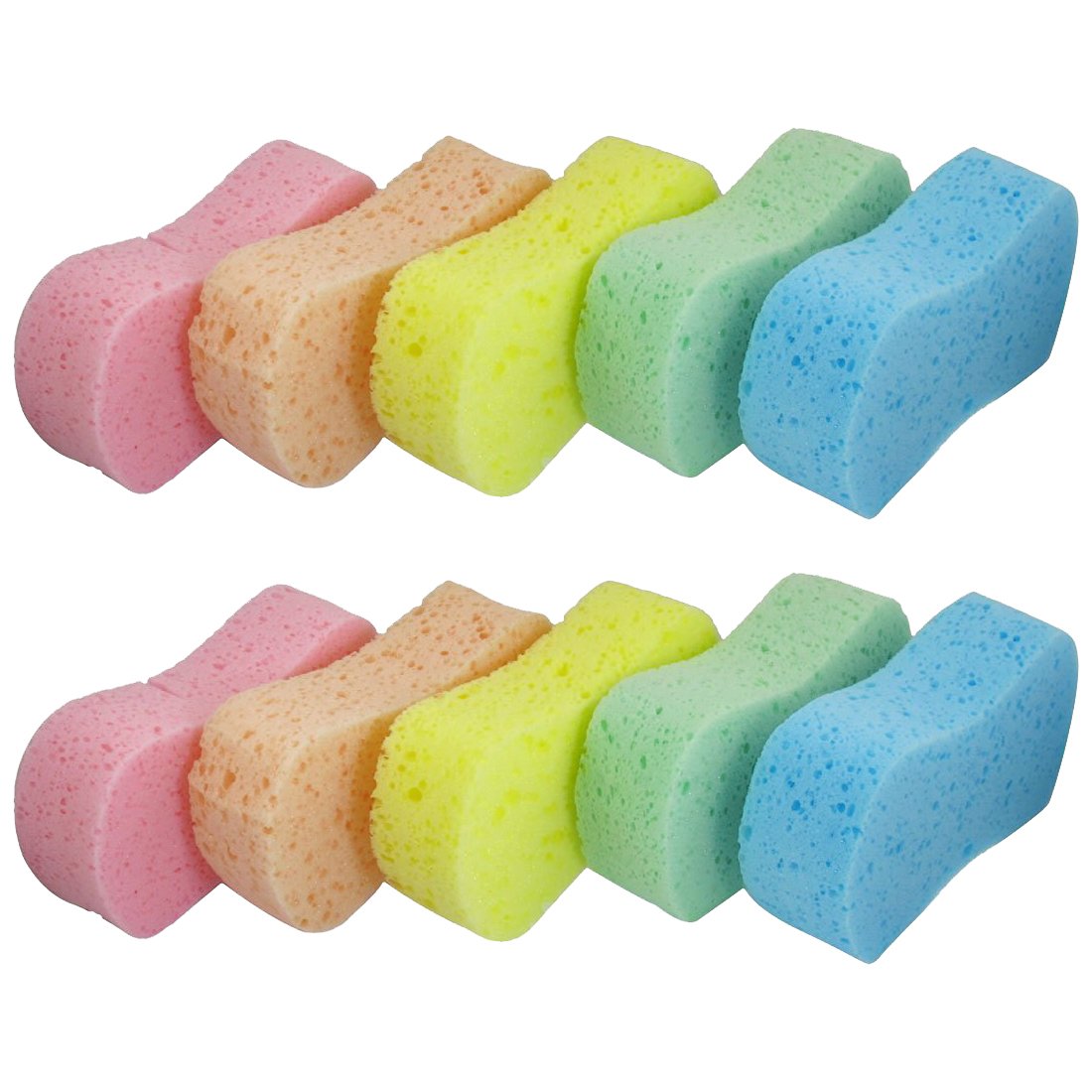 Lantee Large Sponges - Big 10 Pcs High Foam Cleaning Washing Sponge Pad for Car, Household Cleaning and Water Games, 8.5" L x 4.3" W x 2.56" Th