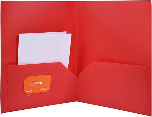 Miniatura 6 de Mintra Office Carpetas de bolsillo de polietileno (surtido, paquete de 8)  plástico, resistente, 2 bolsillos, duraderas, paquete de 8