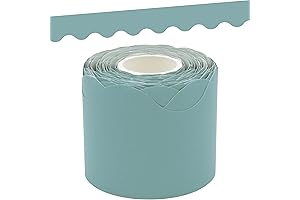 Calming Blue Scalloped Rolled Border Trim: The Perfect Addition to Any Teacher's Bulletin Board