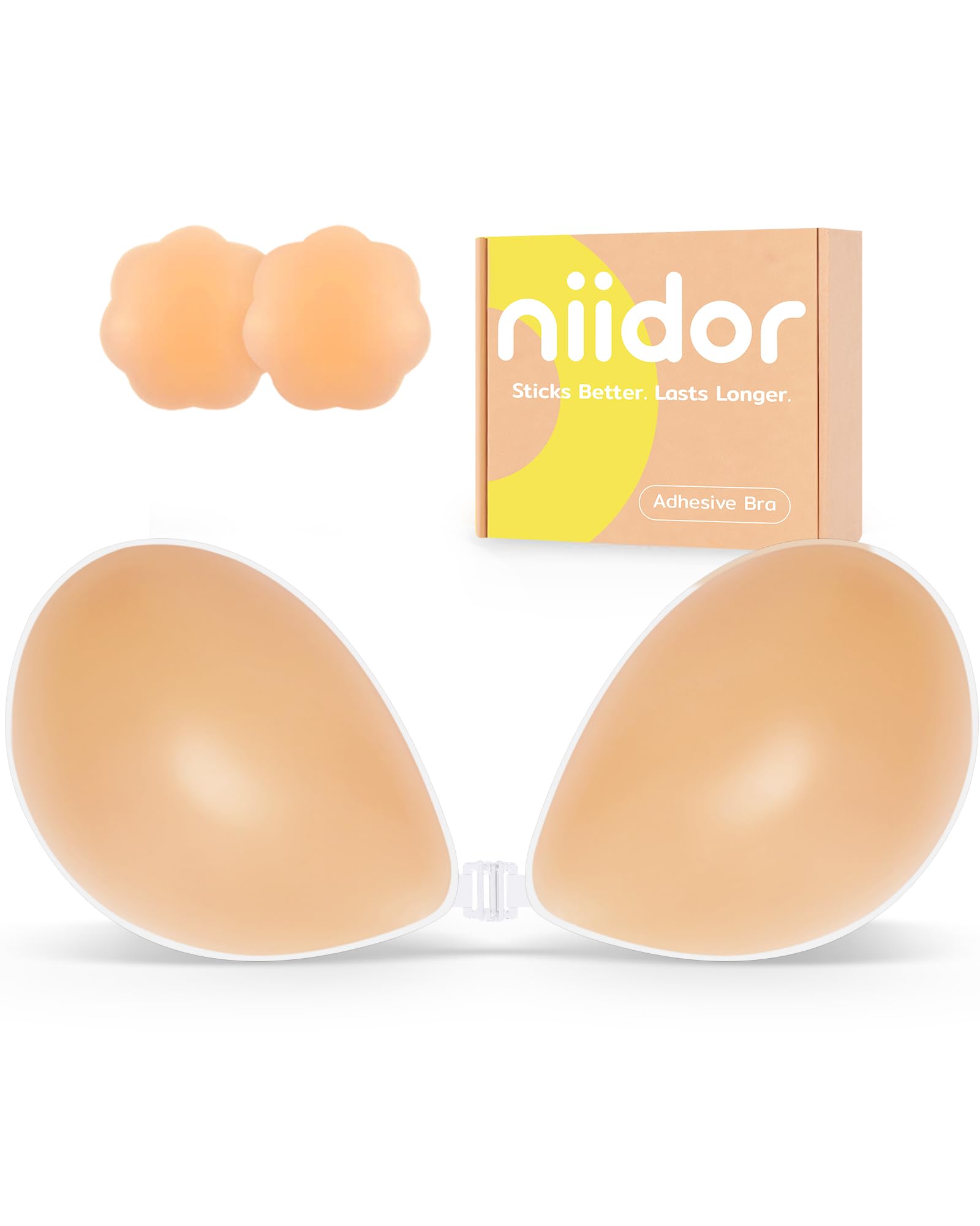 Adhesive Bra Strapless Ultra Sticky Invisible Push up Silicone Bra Multiple Colors Sizes Reusable for Backless Dress