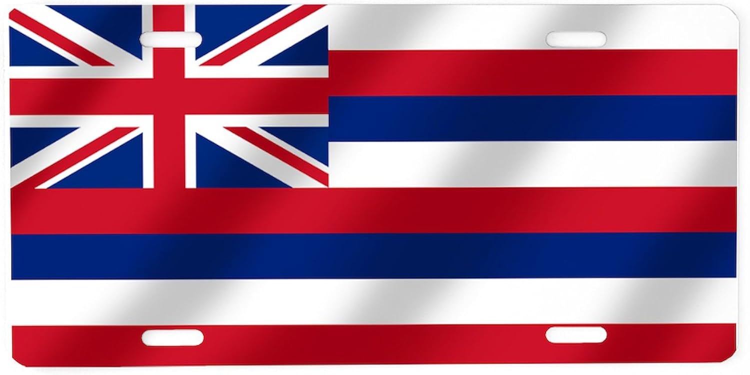 CafePress Hawaii State Flag Aluminum License Plate, Front License Plate, Vanity Tag