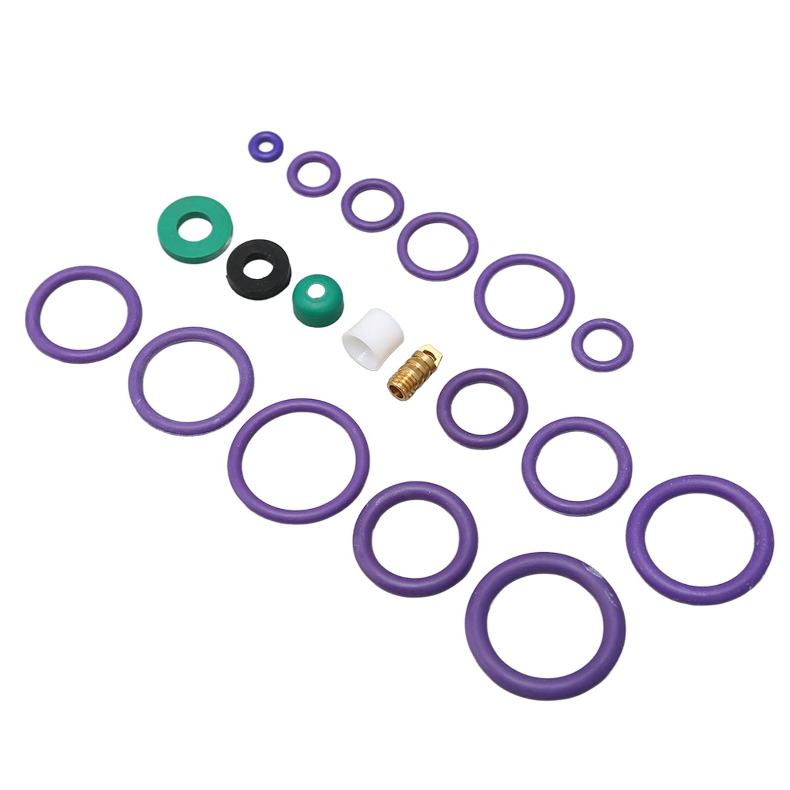 Kit di Guarnizioni per di Aria Condizionata 225PCS Set di Guarnizioni O-ring per Condizionatore D'aria per Auto Assortimento di 14 Misure con Distanziatore a Rondella per