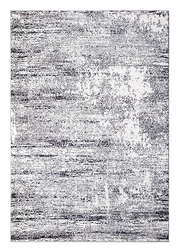 Keen Home Design Area Rugs - Non-Shedding, Thick Pile Abstract Rugs for Kitchen, Living Room, Bedroom, Dining Room, Entryway (Abstract Cream/Grey, 7'3