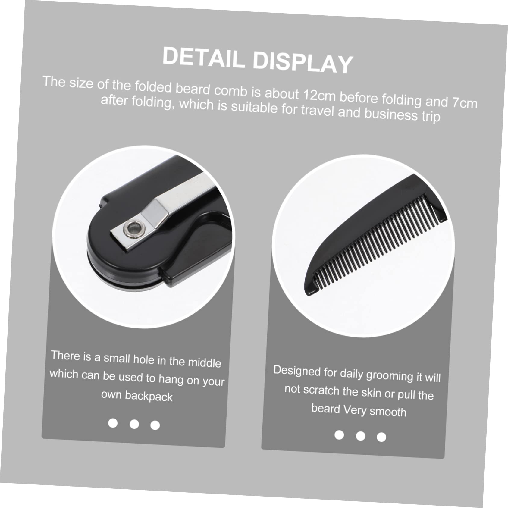 Didiseaon Men's Mustache Combs 4 Pack Folding Beard Combs for Styling Beard Care Kit