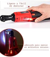 Vista 6 de AOBEN Juego de llaves de trinquete eléctricas inalámbricas, kit de herramientas de trinquete de 3/8 pulgadas 12 V con 2 paquetes de batería de iones