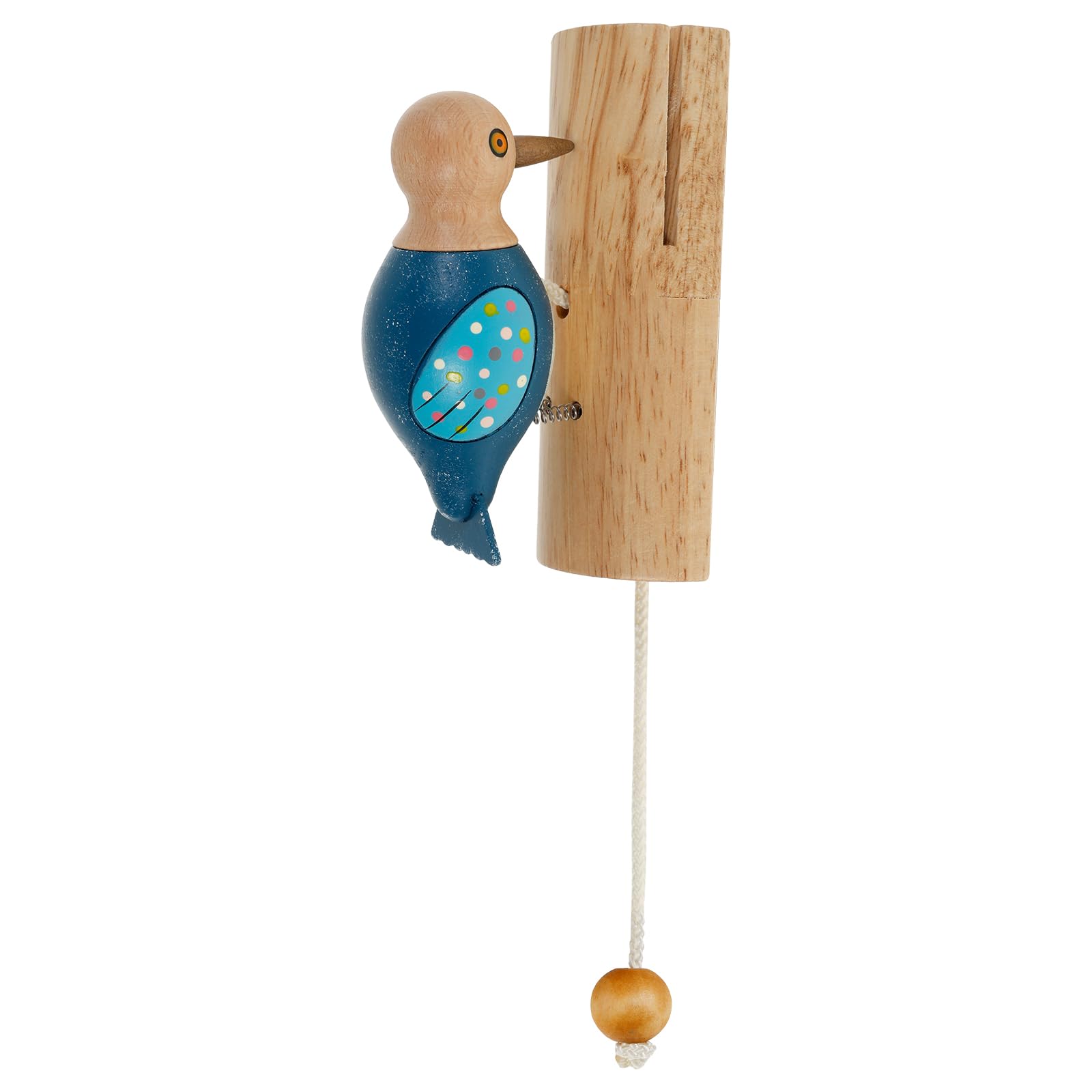 PATNFR Wood Woodpecker Knocker Pull Cord Woodpecker Doorbell Glue Mount Wood Knocker Add Fun Door Bell Easy to Use for Home Decor