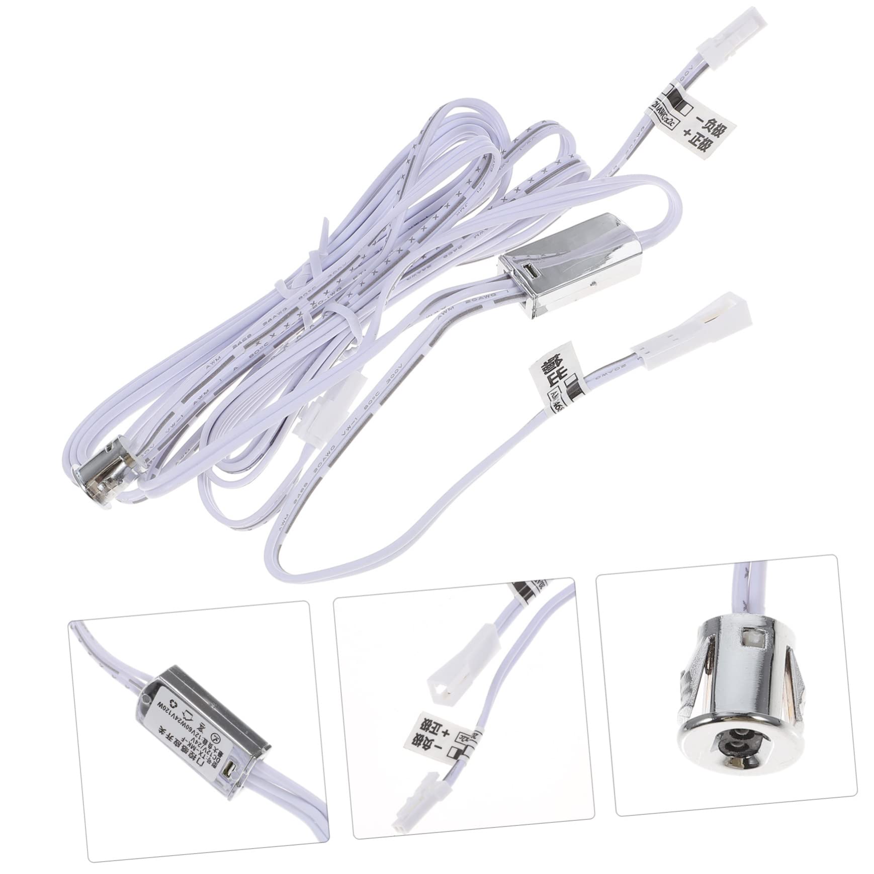 DOITOOL 4piezas Interruptor Táctil Sensor De Luz Led Para Tiras Controlador De Luz Encendido Apagado Automático Al Abrir La Puerta Fácil Instalación y Uso Herramienta Para Muebles y