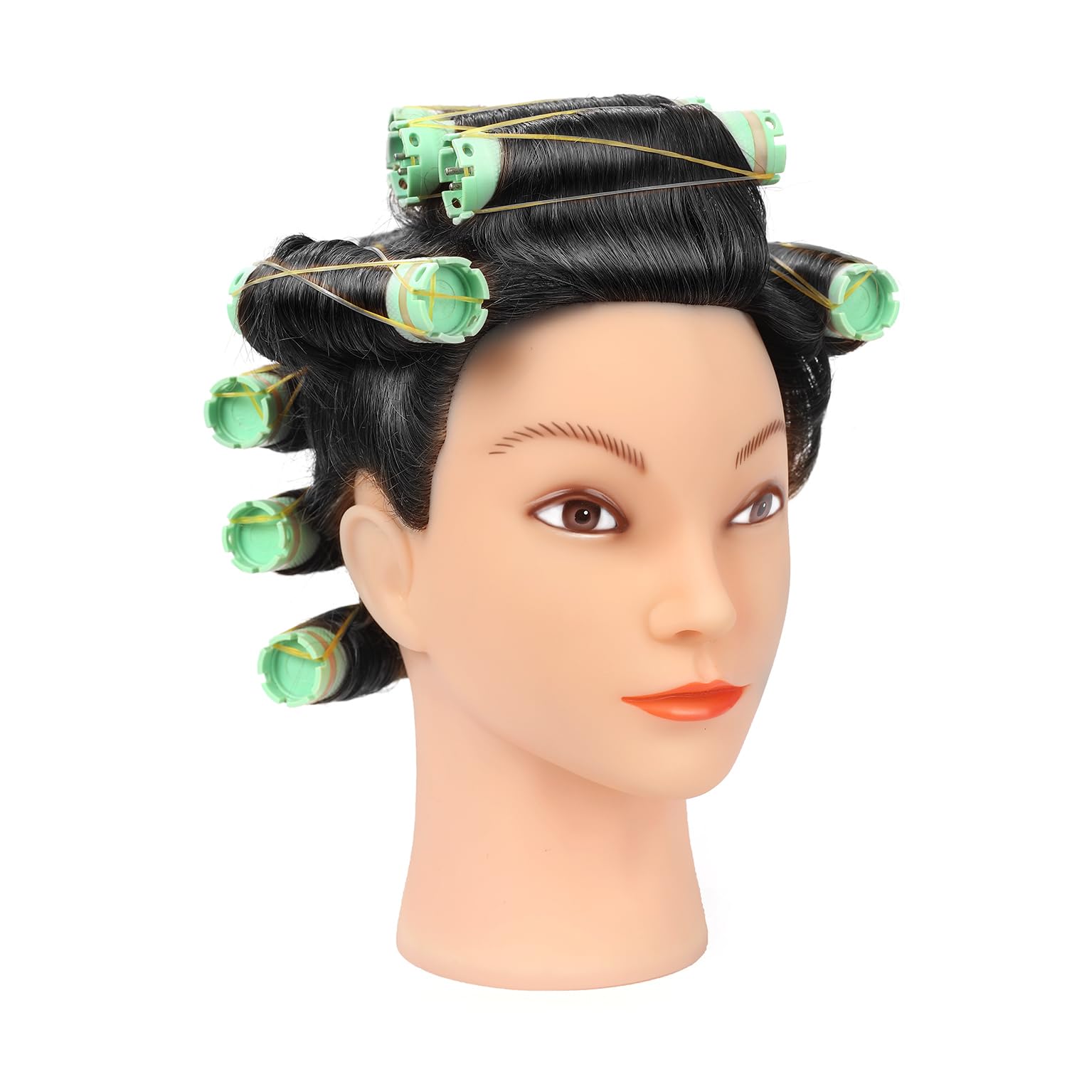 100% Human Real Hair Mannequin Head with Stand Hairdressers Practice Training Head and Cosmotology Doll Head for Hairstyling and Braid - Natural Black product thumbnail 4
