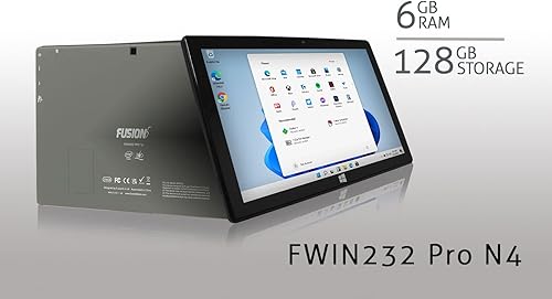 Miniatura 7 de Fusion5 Windows 11 FWIN232 PRO N4120 Intel Quad-Core Ultra Slim Windows Tablet PC - 6 GB de RAM 128 GB de almacenamiento pantalla FHD 1920 x 1200