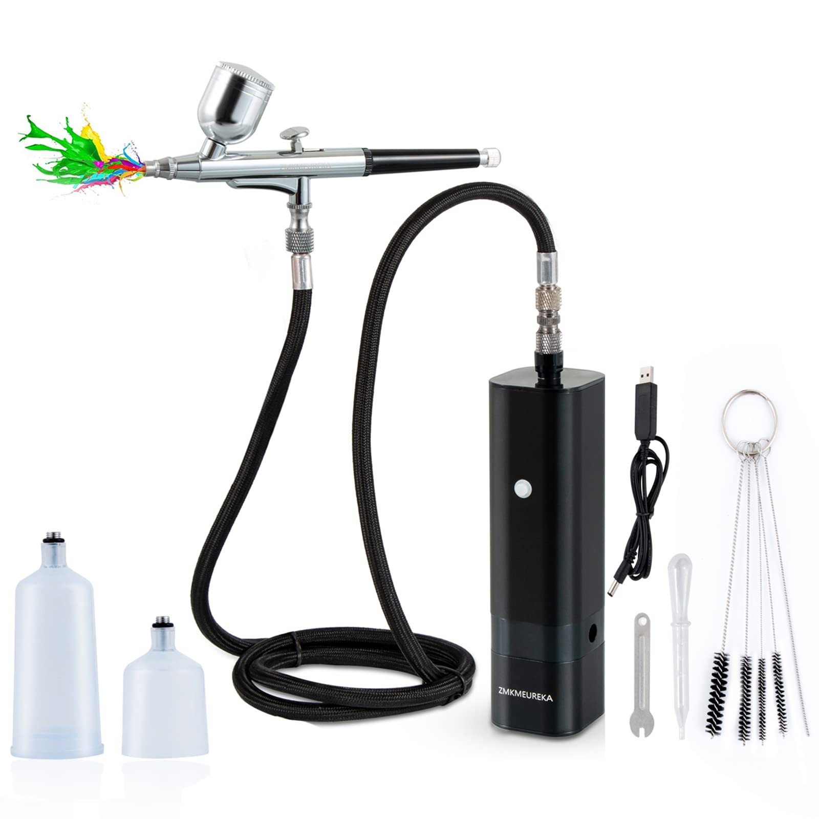 Airbrush Kit with Compressor, 32PSI High-Pressure Airbrush Set, Cordless Air Brushes for Painting,Po