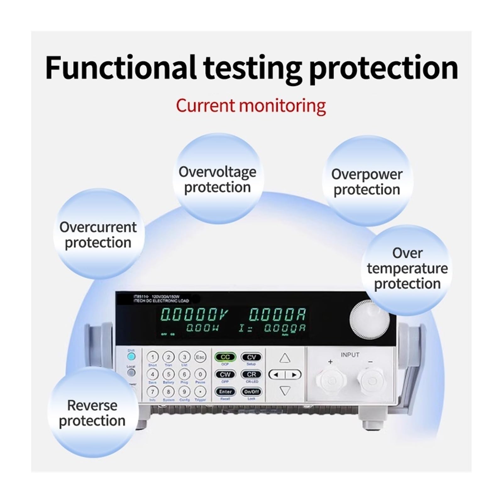 Probador de batería, Probador de carga electrónica CC programable | Ofrece resistencia interna, análisis de capacidad; ideal para baterías, fuentes y laboratorios electrónicos.
