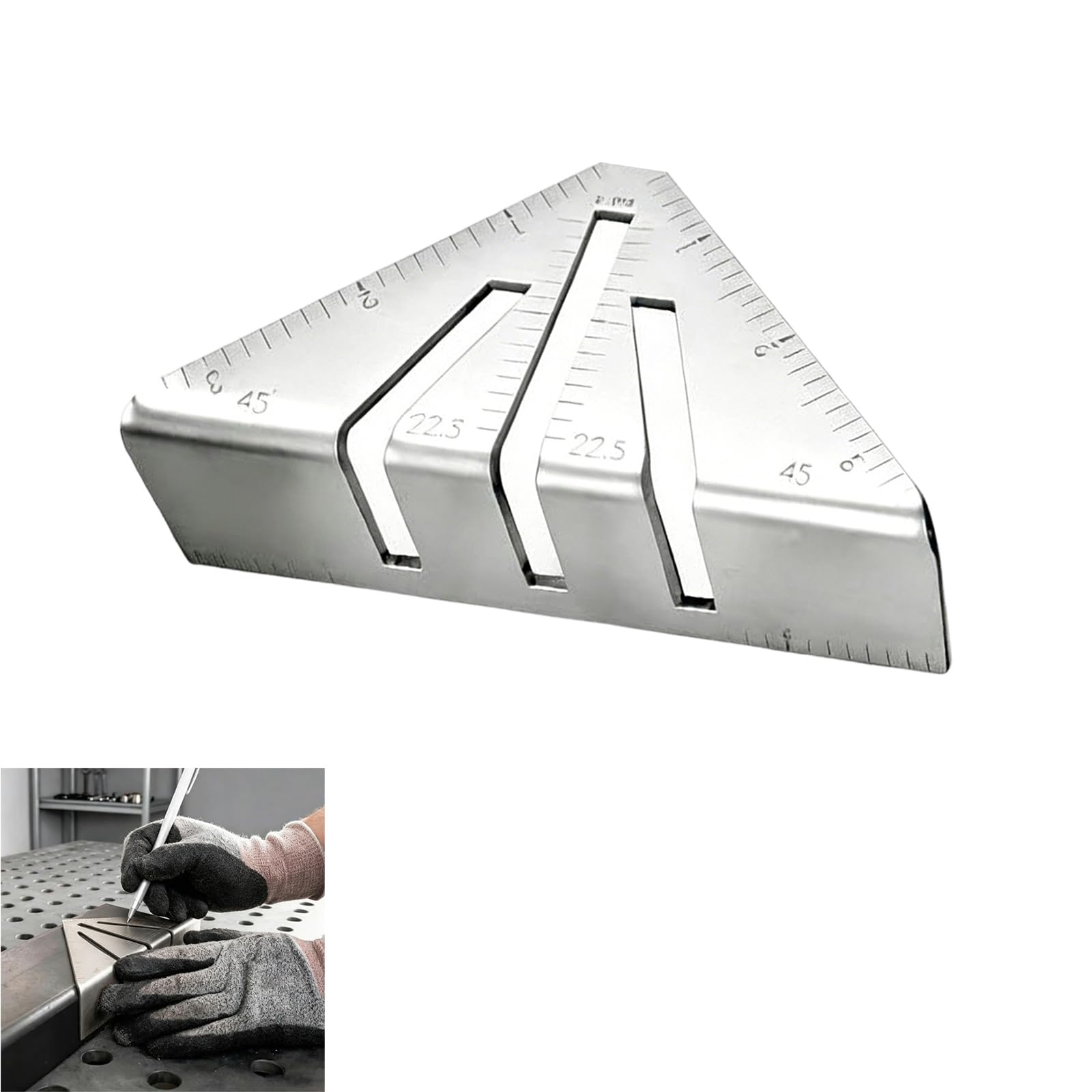 Carotoe B Metalworking Layout Square With Eveled Flange, Metal Ruler For Welding, Pipe And Tube Marking Tasks In Shop Use Flat Stock Pencil Guide