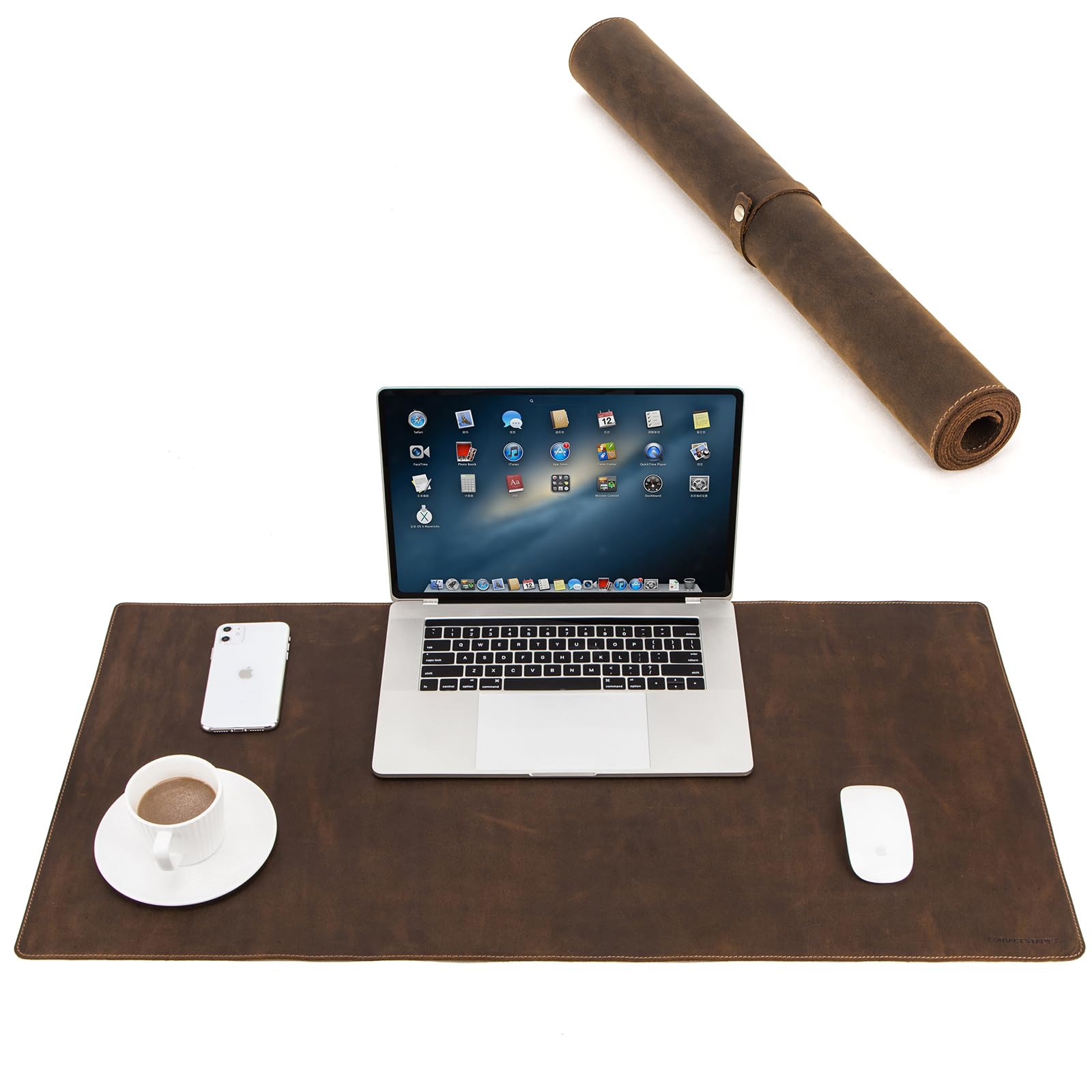 CONTACT'S FAMILY Sous-main de Bureau en Cuir, Grand Tapis de Souris, Sous-Main de Bureau, Tapis D'écriture pour Bureau et Maison (90 x 45 cm)