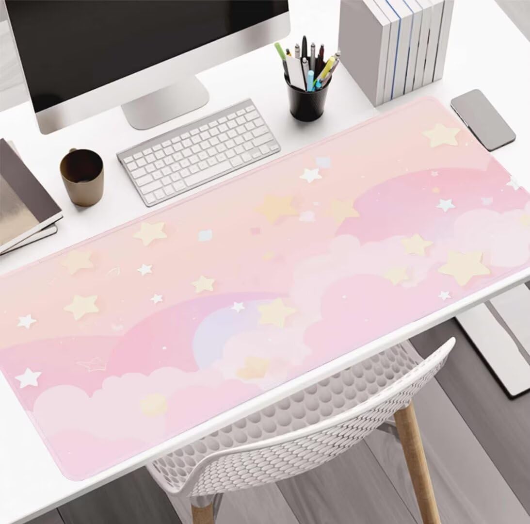 Alfombrilla Ratón Star Art, Mousepad Alfombrilla Raton Gaming XXL 1600x800x4mm Mouse Desk Mat Gamer para Gaming, Tapete Escritorio Mujer Almohadilla Raton, Mouse Pad Base de Goma Antideslizante S-1080