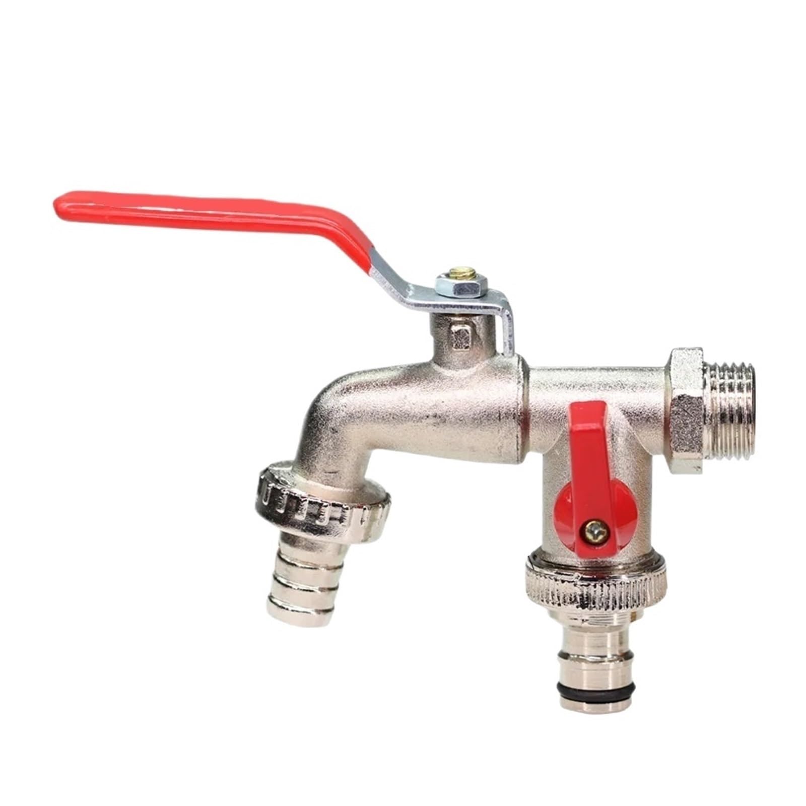 Conector divisor de grifo de jardín de latón de 2 vías, adaptador de grifo de riego para manguera exterior y accesorio de repuesto para tanque de agua, válvula duradera (1 unidad)