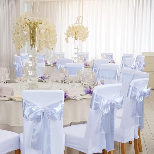 Vista 53 de Babenest - 10 lazos para sillas de satén para bodas, banquetes o fiestas de Navidad, baby shower eventos decoración (dorado)