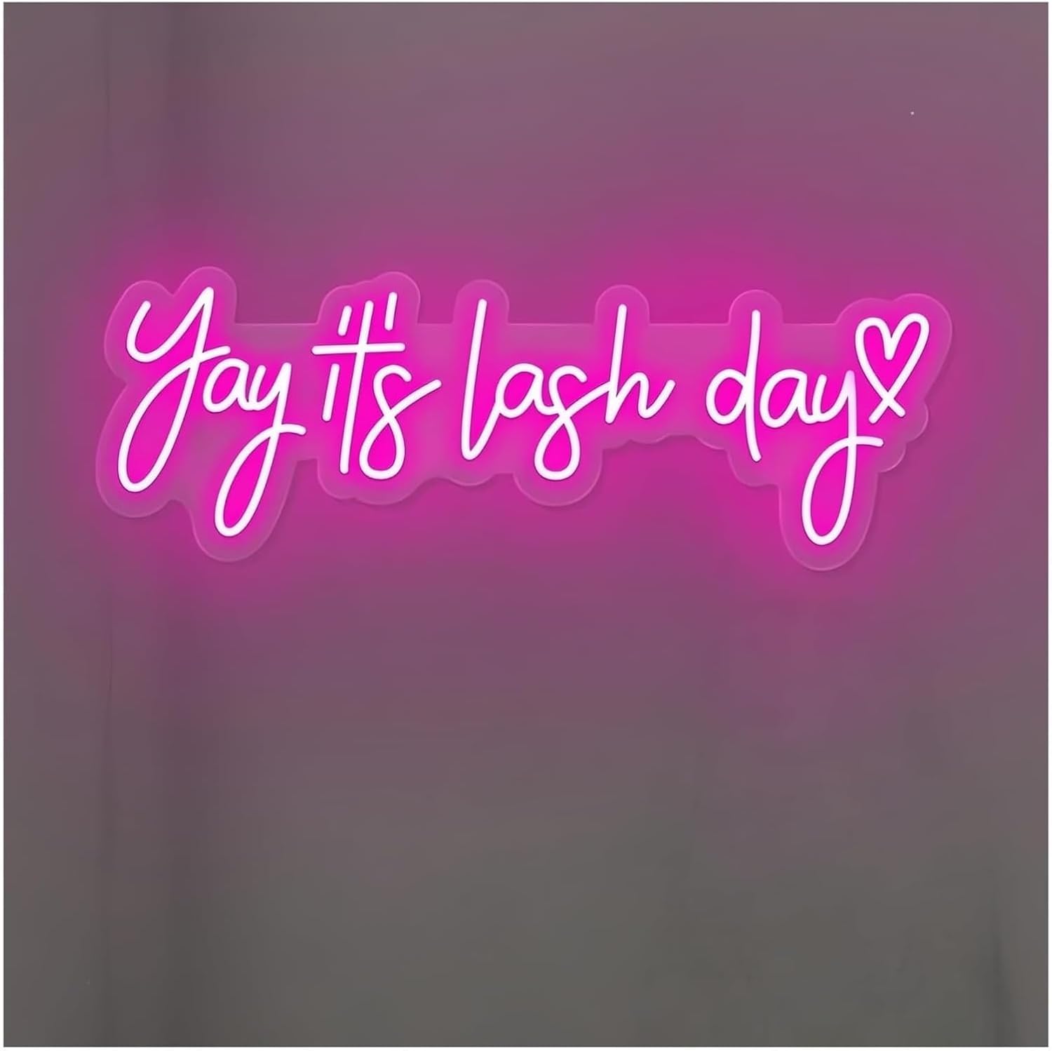 Soothing Ambient Yay It's Lash Day Neon Lamp - Personalized Sign for Beauty Salon(D,50X15CM) image 2