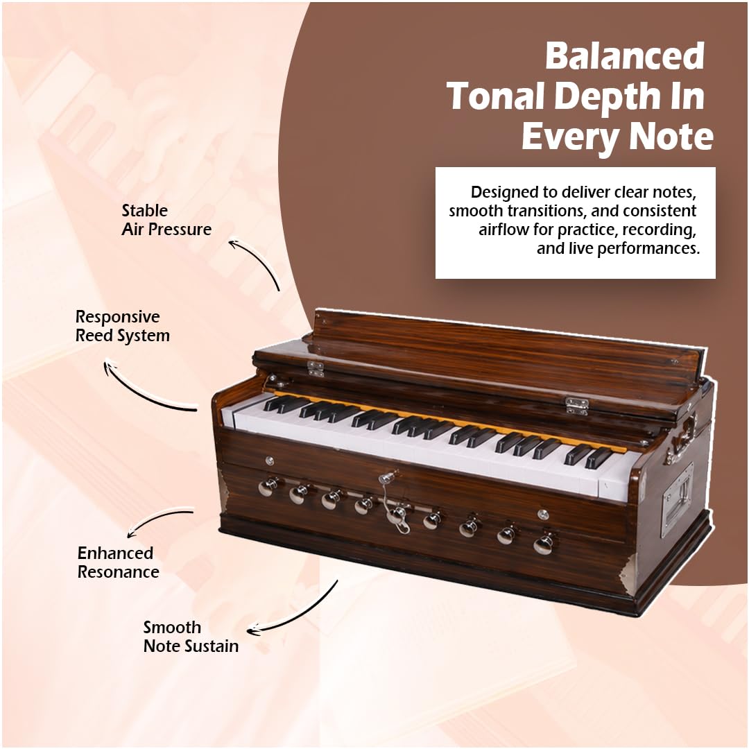 Premium Quality Harmonium with a Cover -Vrindavan Bazaar Premium Quality product thumbnail 4