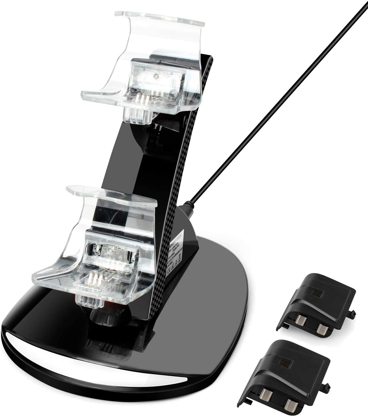 Xbox One Controller Charger with 2x1200 mAh Rechargeable Battery Packs for Xbox One/One S/One X/Xbox Elite Controller Dual Xbox Charging Station Dock