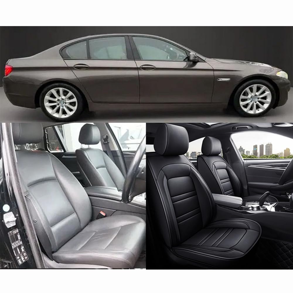 Autositzbezüge Auto Vordersitz 2 PCS Set Für Audi A4 Autositzbezüge Leder ，Komfortabel Wasserfest Verschleißfest Atmungsaktiv Schwarz