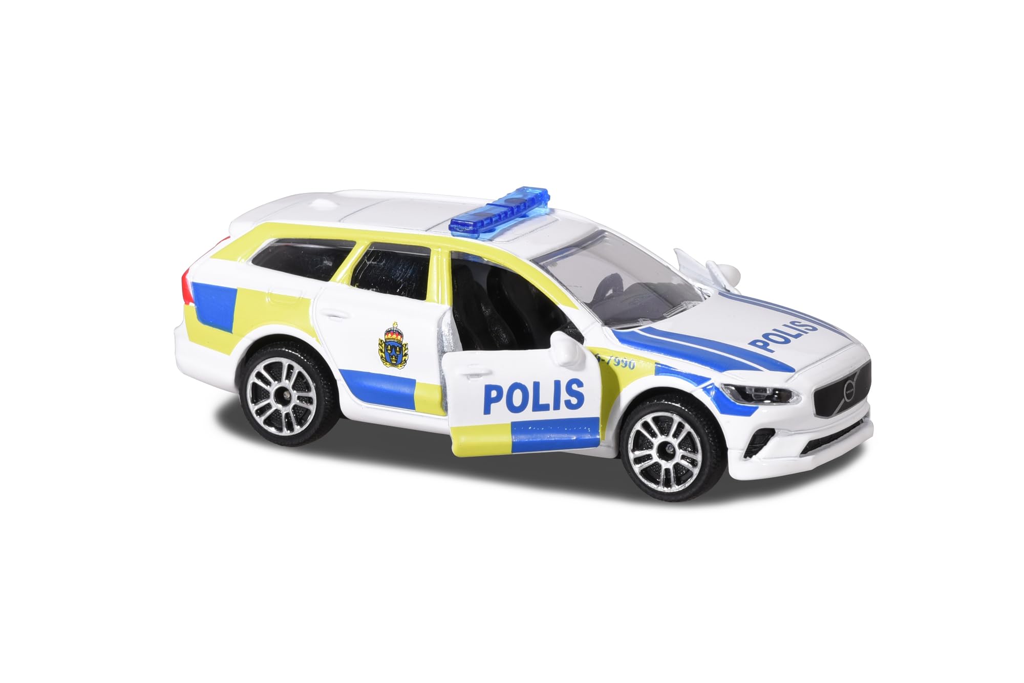 Majorette 212057182033 Szwedzkie pojazdy ratownicze Szwedzki pojazd ratowniczy, dostępny jako samochód strażacki, samochód policyjny Volvo V90 lub pogotowie ratunkowe, 7,5 cm, od 3 lat (asortyment)