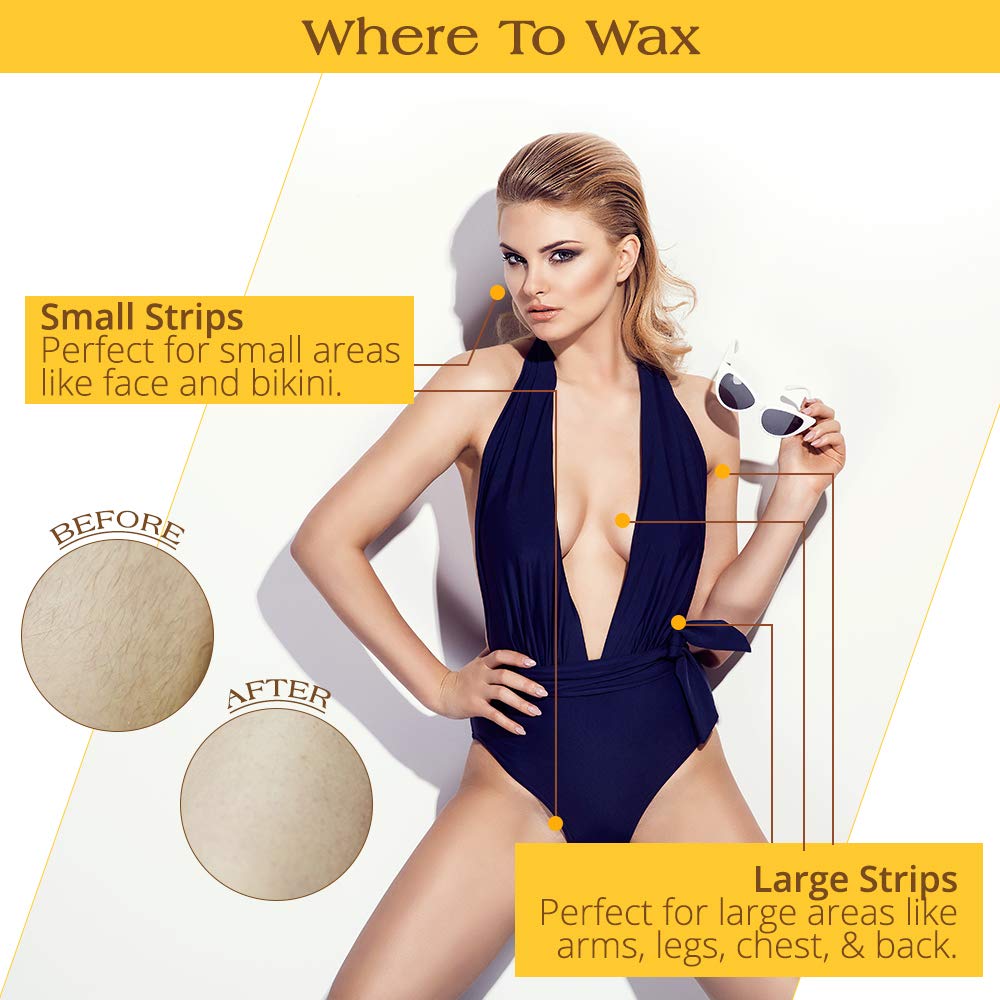 GiGi Ready-to-Use Hair Removal Kit - 12 Face Strips and 6 Body Strips