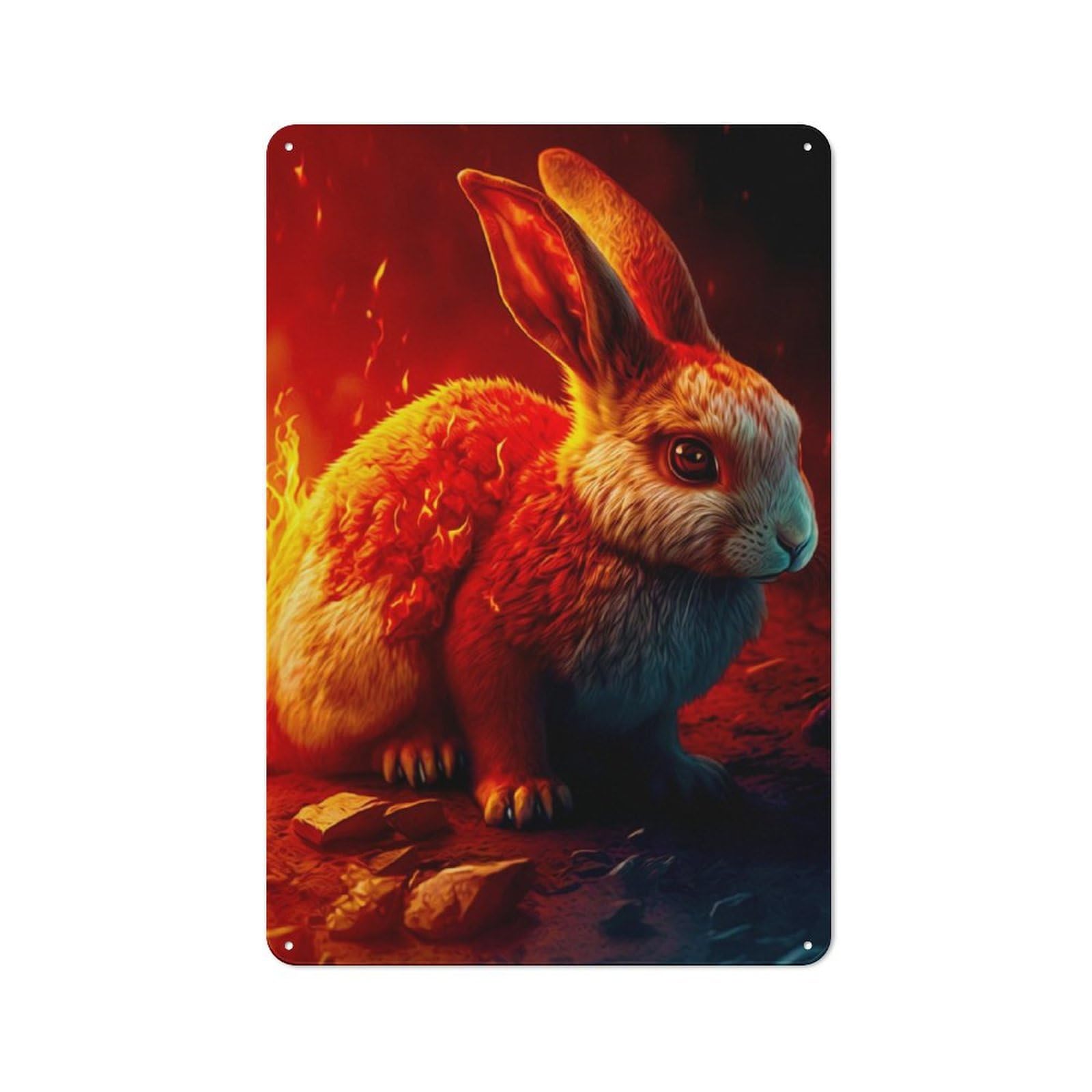 Bunny Classic Metal Wall Decor 30x20cm, Decorative Metal Sign for Workspace, Cafe, Shop Or Desk Area
