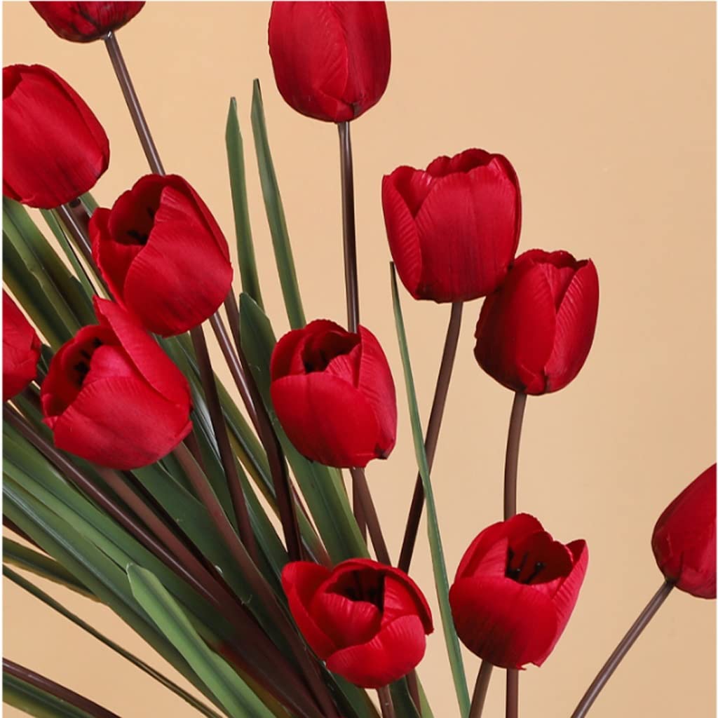 Sztuczne kwiaty Sztuczne Kwiaty Z Wazonem Silk Fałszywe Tulipany Kwiaty Bukiety Ślubne Fałszywe Kwiaty Dla Wesele Strona główna Ogród Dekoracja sztuczne kwiaty udekorować (Color : B)