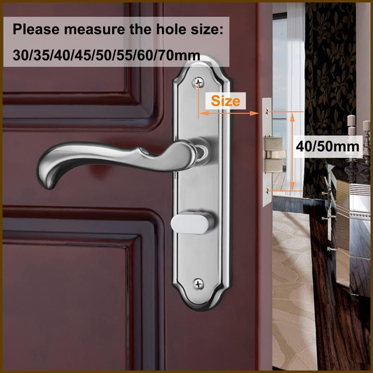 TOP-VIGOR 1Pcs 45mm Tubular Mortice Latch - Image 4
