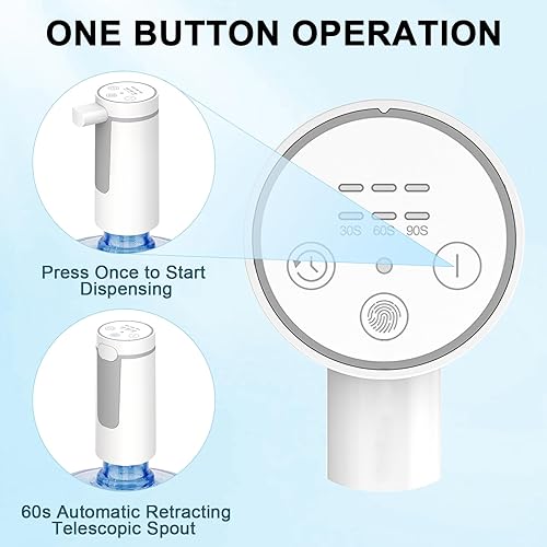 Miniatura 2 de Dispensador de agua recargable USB-C de 5 galones, bomba de agua portátil telescópica con 4 modos de dispensación que se adapta a la mayoría de