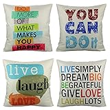 Classroom Must Have Reading Corner for Kids Teacher Special Education Throw Pillows Calming Inspirational with Quotes Fun Saying Words Letters 18x18 Inch Set of 4 Decor Cushion Cases Office Furniture