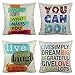 Citations Inspirantes colorées Housse de Coussin Extérieurs Décoratifs Mots Lettres Taie d’Oreiller Décor à la Maison pour Patio Canapé Lit Meubles de Bureau 45x45cm Lot de 4
