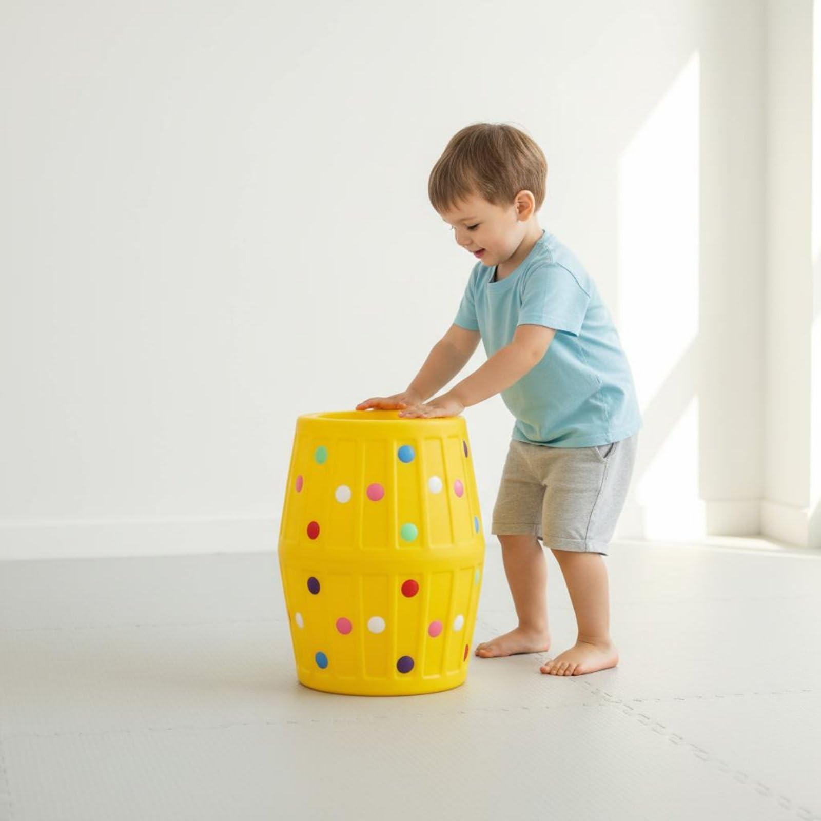 Kinder Sinnes Spielzeug Rolle Tunnel Spielrolle Bewegungsrolle Leicht zu Bewegen Pflegeleicht aus für Bewegungslandschaften Kita Hort Frühkindpädagogik, Blau
