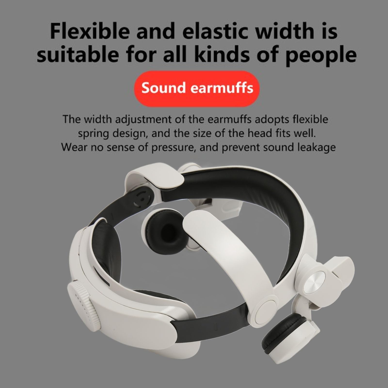 Fascia per la Testa Regolabile Compatibile con Quest 2 per Supporto e Comfort Migliorati in VR, Cinghia di Ricambio con Accessori Elite, Adatta a Bambini e Adulti