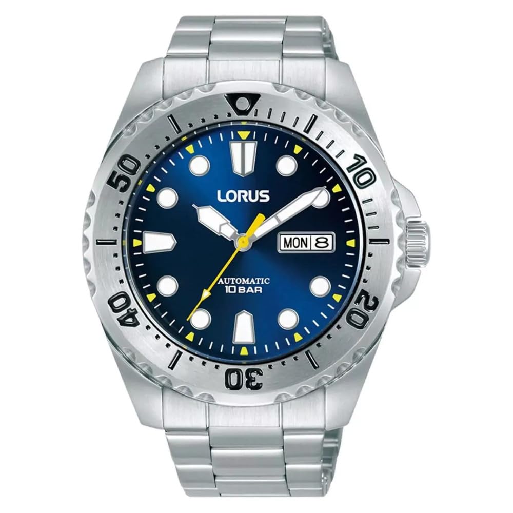 Lorus Men's Analogue Automatic Watch with Stainless Steel Strap RL473BX9, Silver, Standard Size, Bracelet